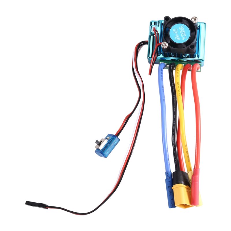 Rc Boat Brushless Motor - WOWFU-120A Bürstenloser ESC-Geschwindigkeitsregler mit XT60-Stecker, 4,0