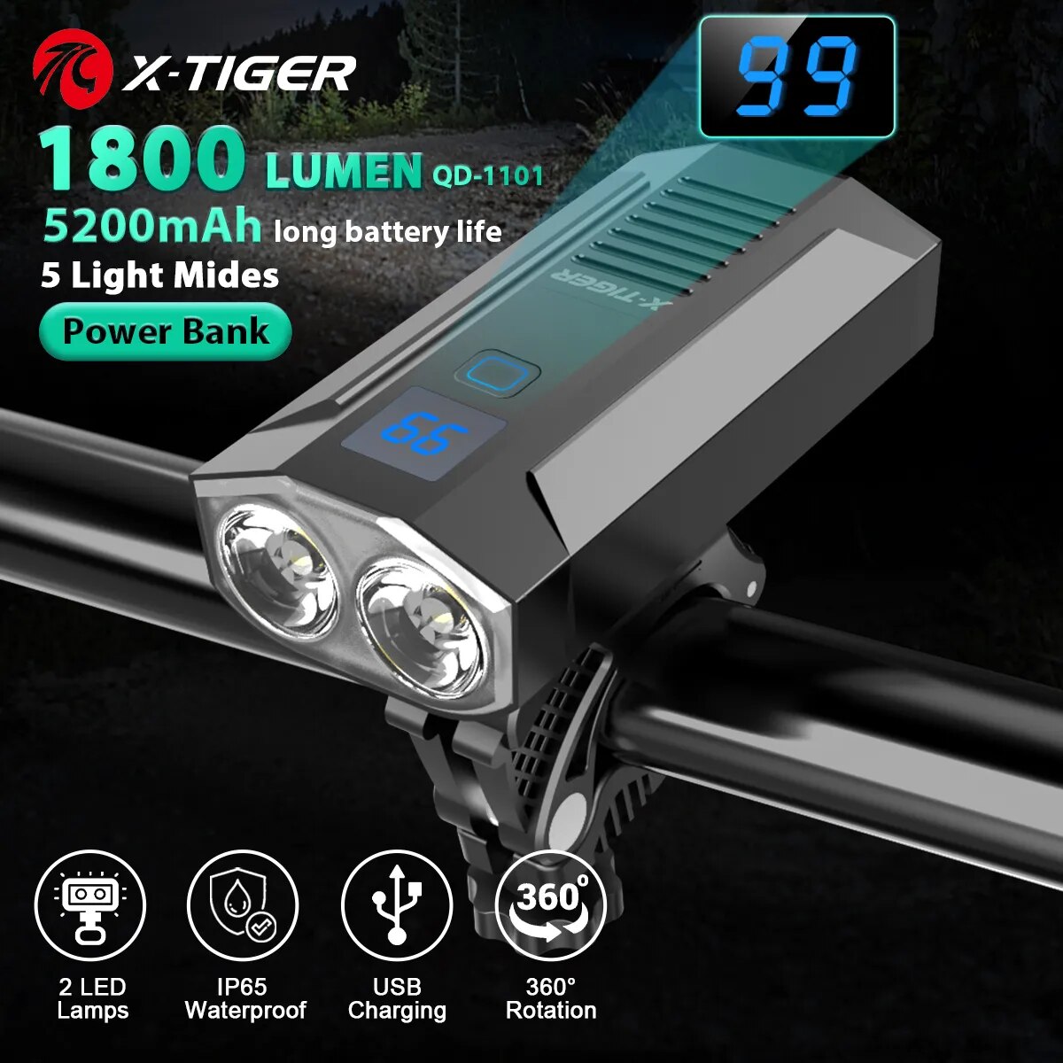 Drone Keh Rc K11 Turbo - X-Tiger Fahrradlicht Scheinwerfer Fahrradlampe mit Power