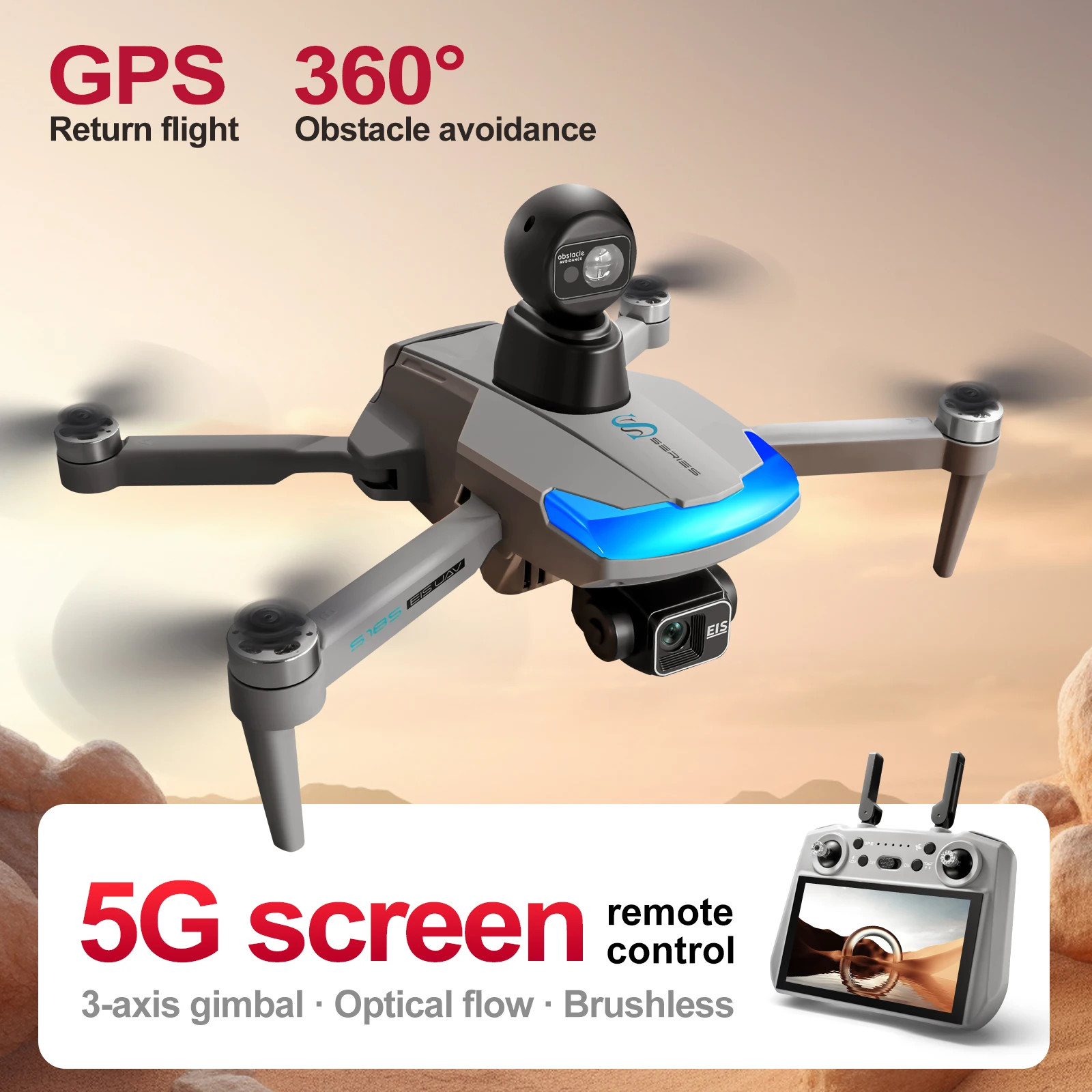 Drone Gps Rc Tt36 - S185 Professionelle Drohne 2,7K HD Dual