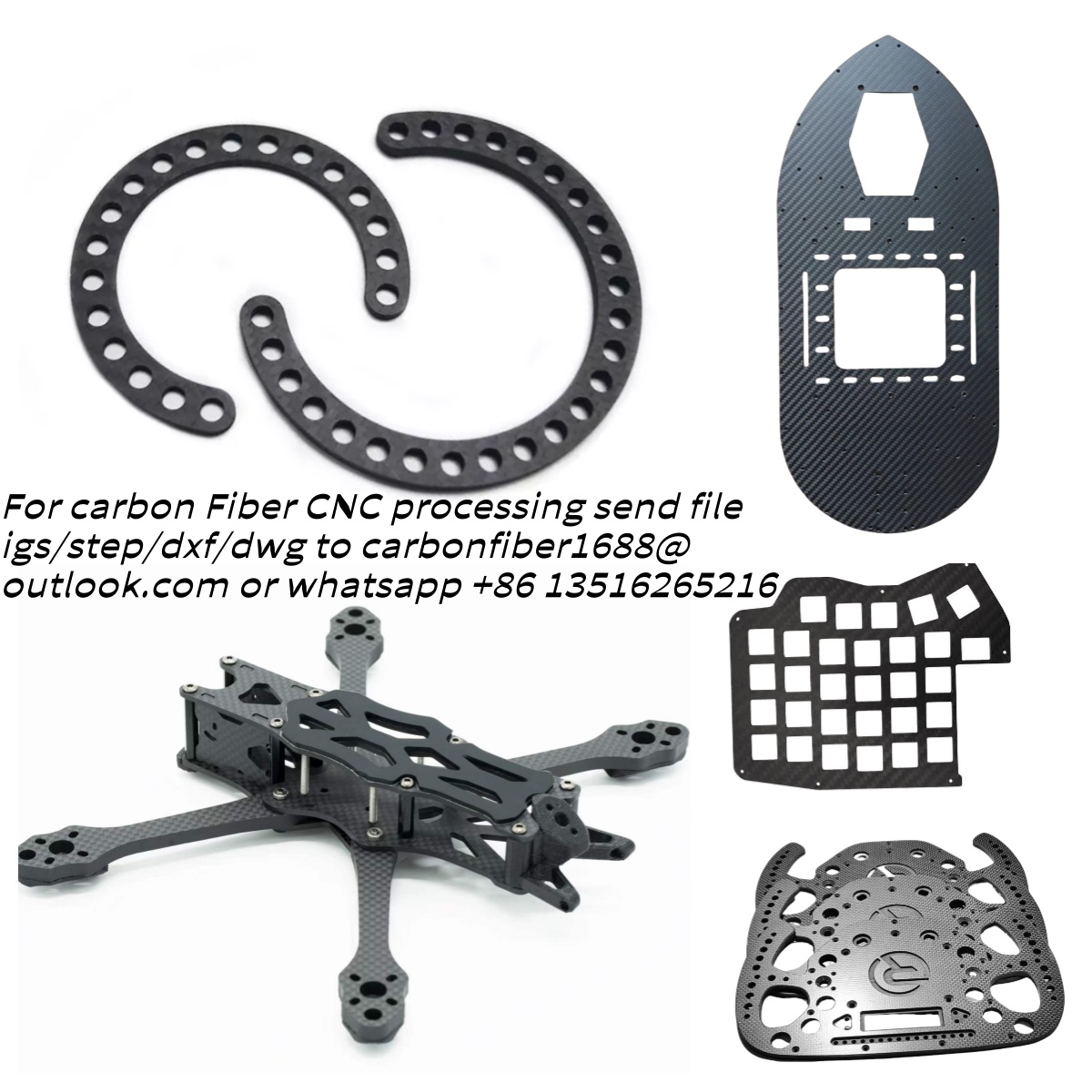 Carbon Fiber Drone Arm - Kohlefaserplatten-Verarbeitung, Carbon-Board-Panel-Schneiden, Gravieren, CNC-Bearbeitung, Drohnenarm, FPV-Rahmen