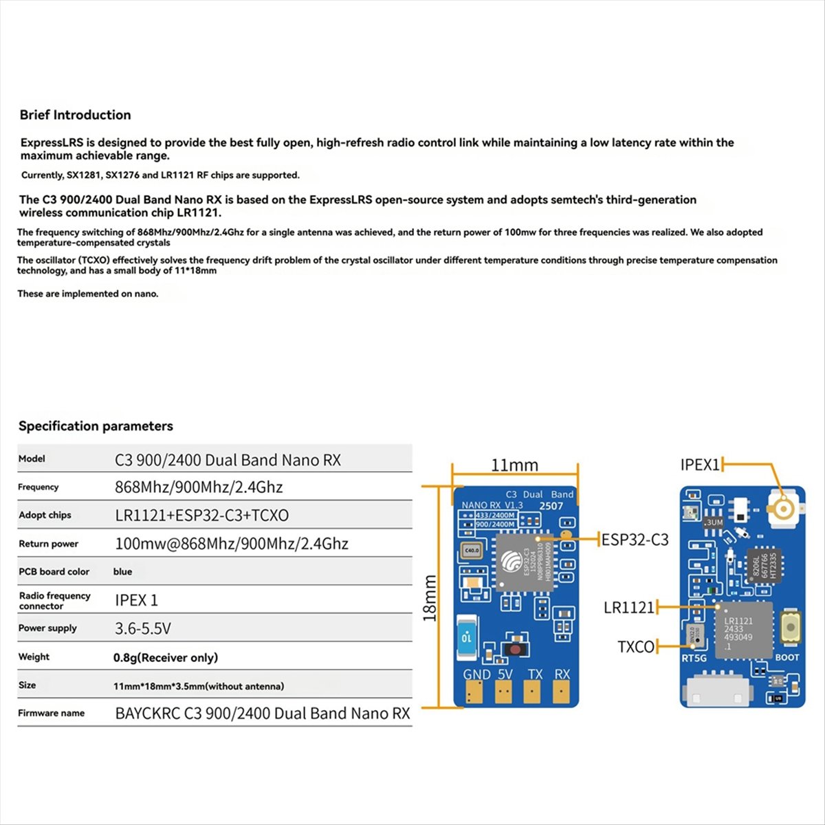 Drone Rc Frequency - Bestseller ELRS Dual-Band Nano-Empfänger 900/2400 Einzelantenne