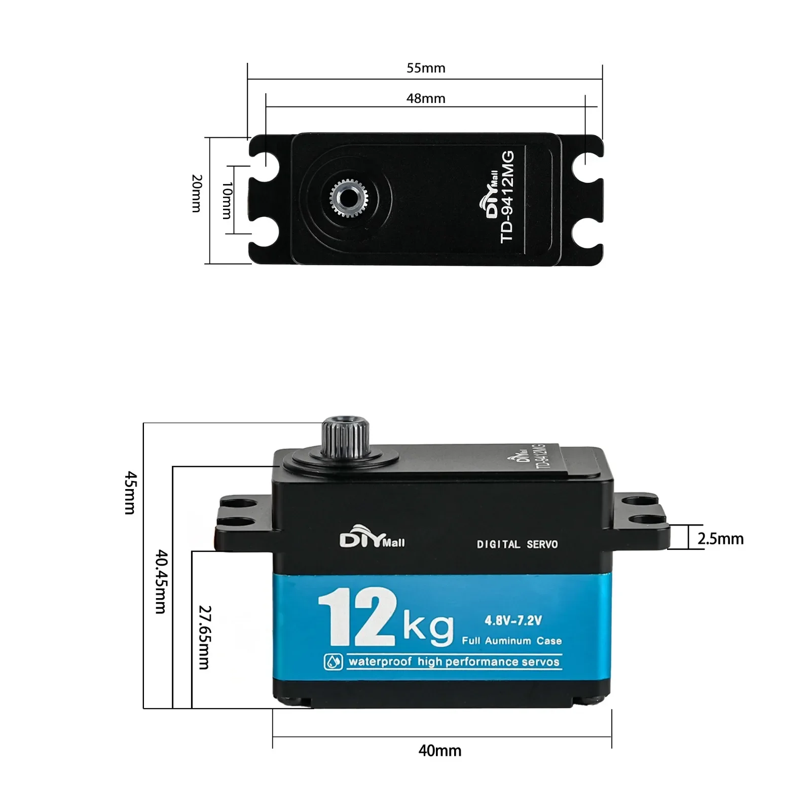 12kg TD-9412MG hohes Drehmomen – Rc Car Servo Bewertung und Preis