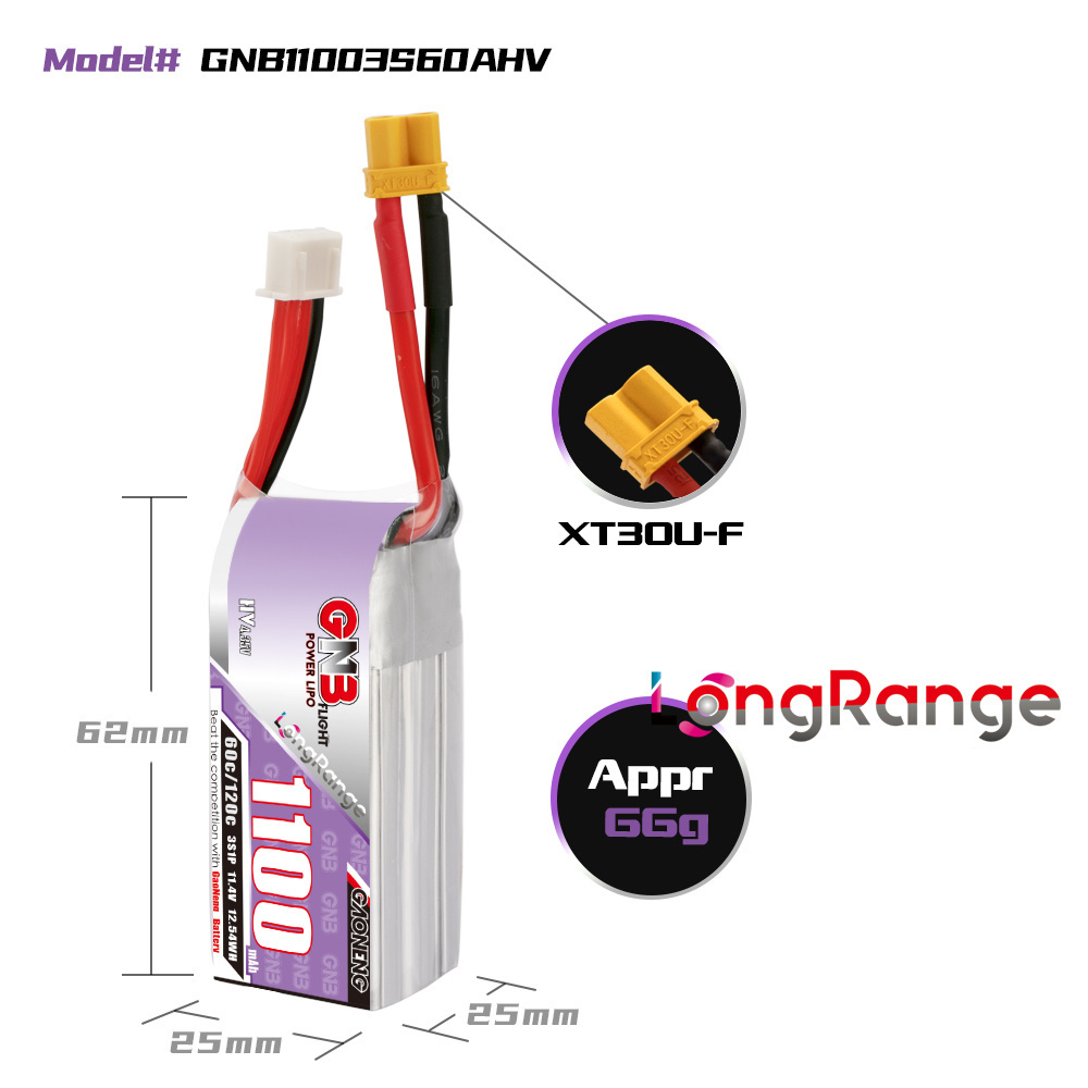 GNB 1100 mAh 2S 3S 4S 6S 60C/1 – Drone Rcs Bewertung und Preis