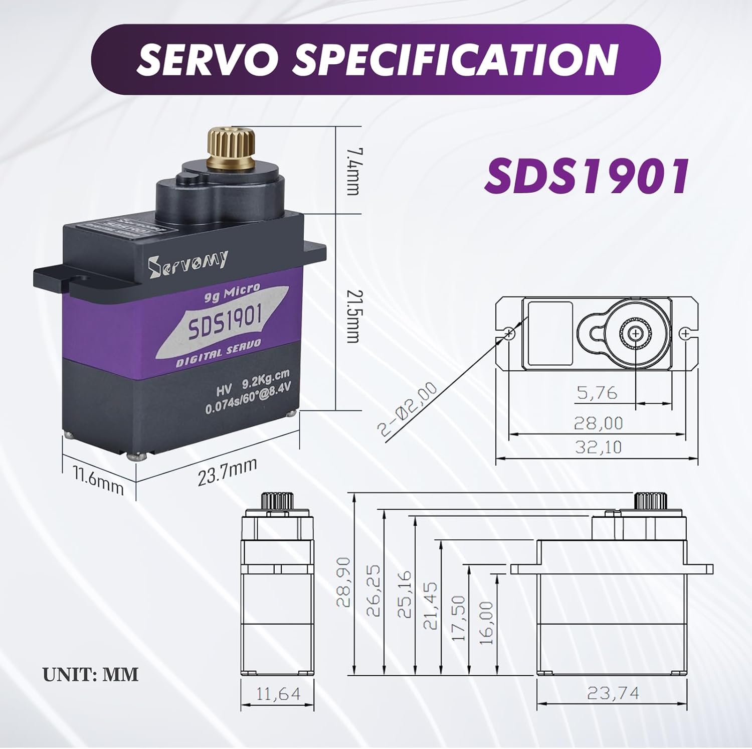 SERVOMY-SDS1901 Digital 9G Mic – Rc Car Servo Bewertung und Preis