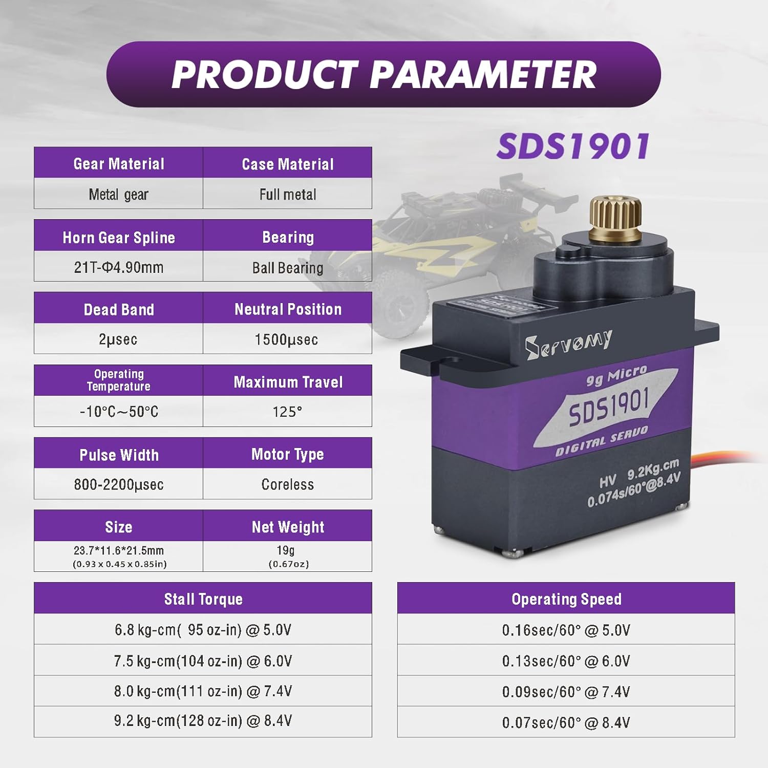 SERVOMY-SDS1901 Digital 9G Mic – Rc Car Servo Bewertung und Preis